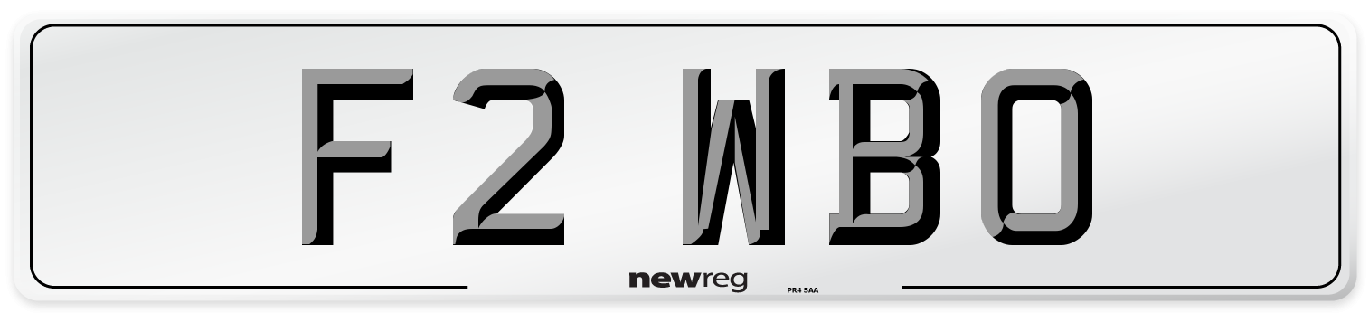 F2 WBO Number Plate from New Reg